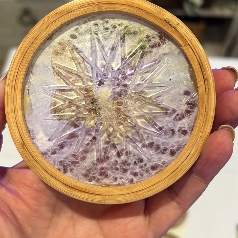 Vintage bamboo pressed butterfly coasters